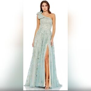 Mac duggal one shoulder bow sequin dress nwt 11177 size 14 nwt